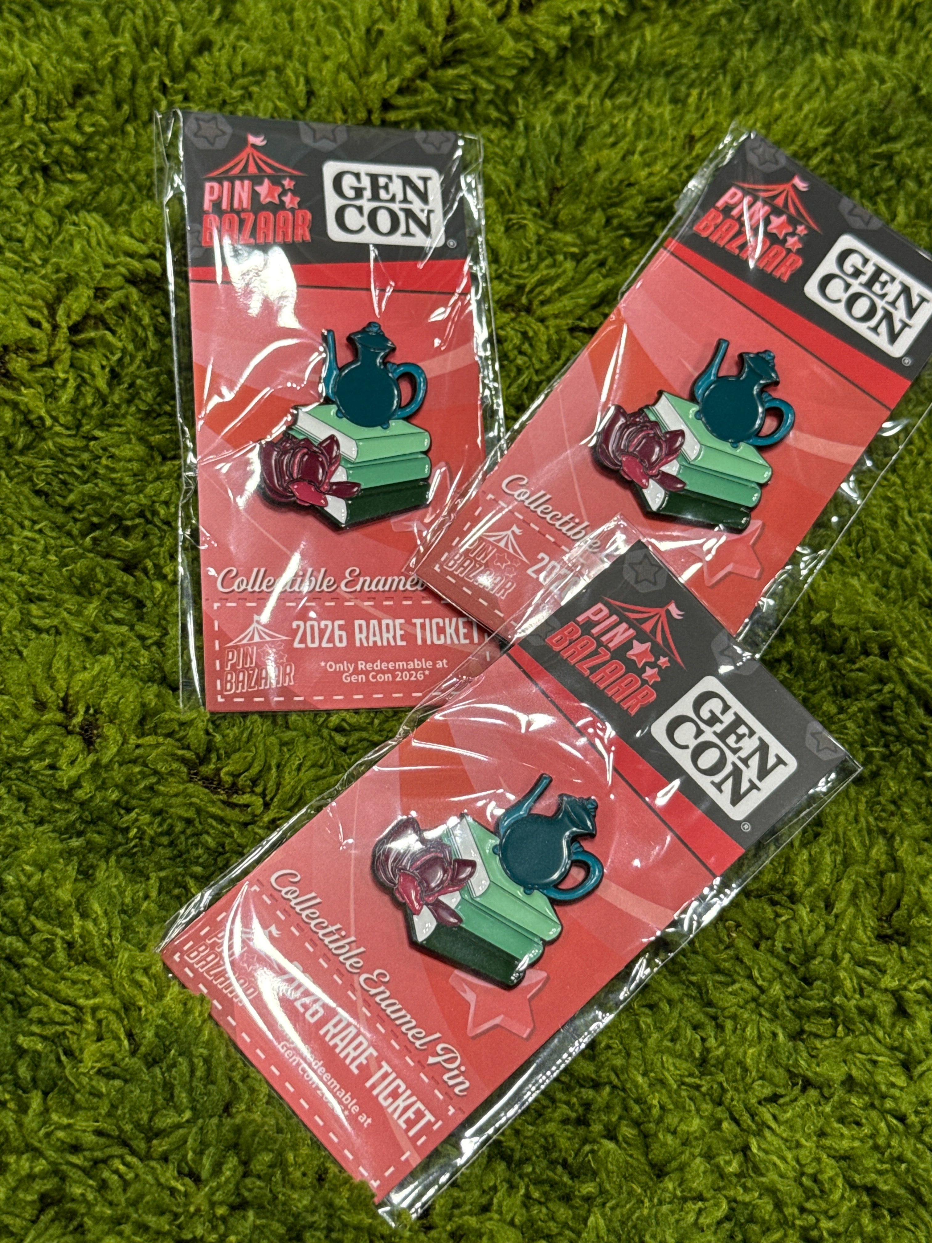 Bookish Floral Tea Pin (Gen Con Pin Bazaar 2026)