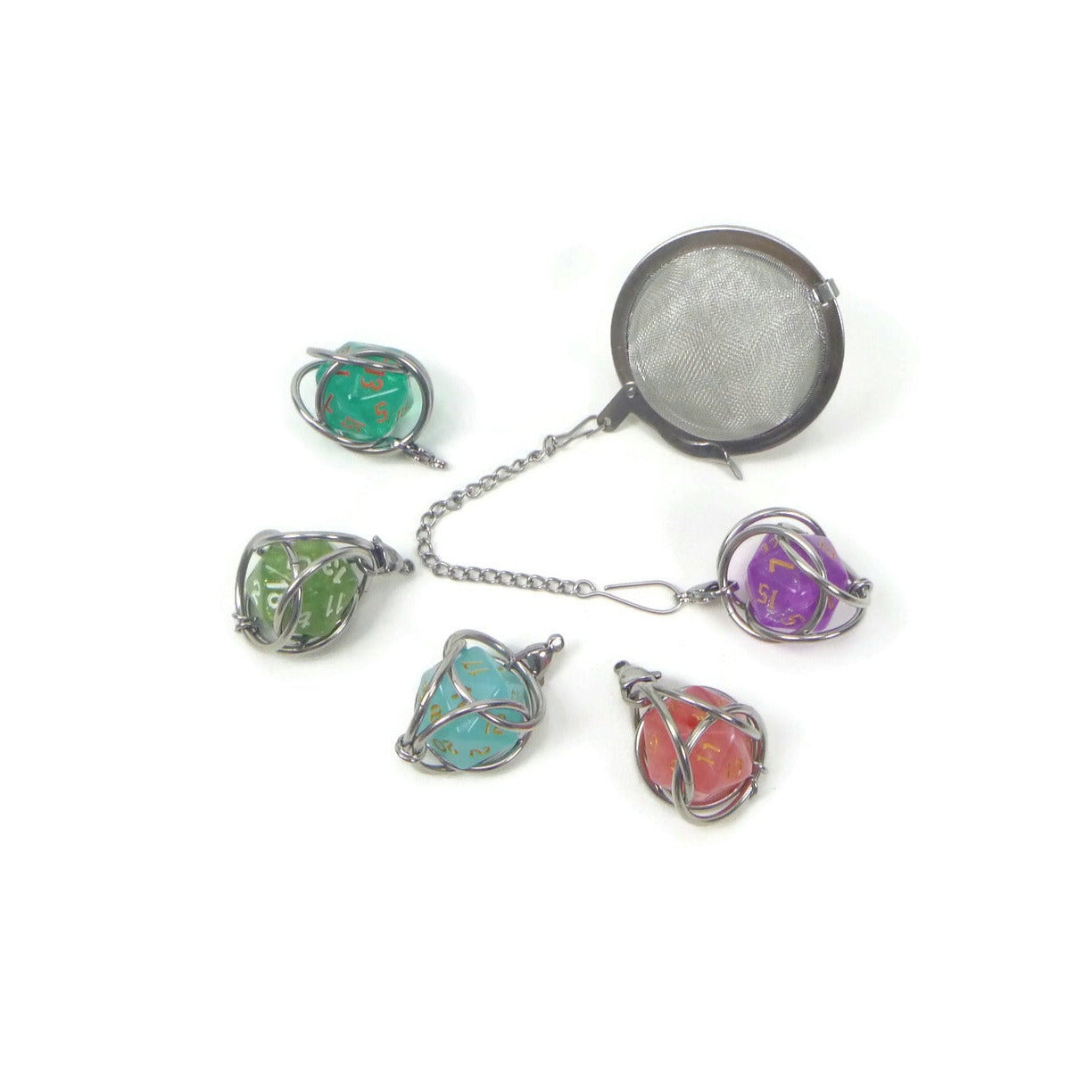 *Random d20 Chainmail Tea Infuser (Choose your Color!)