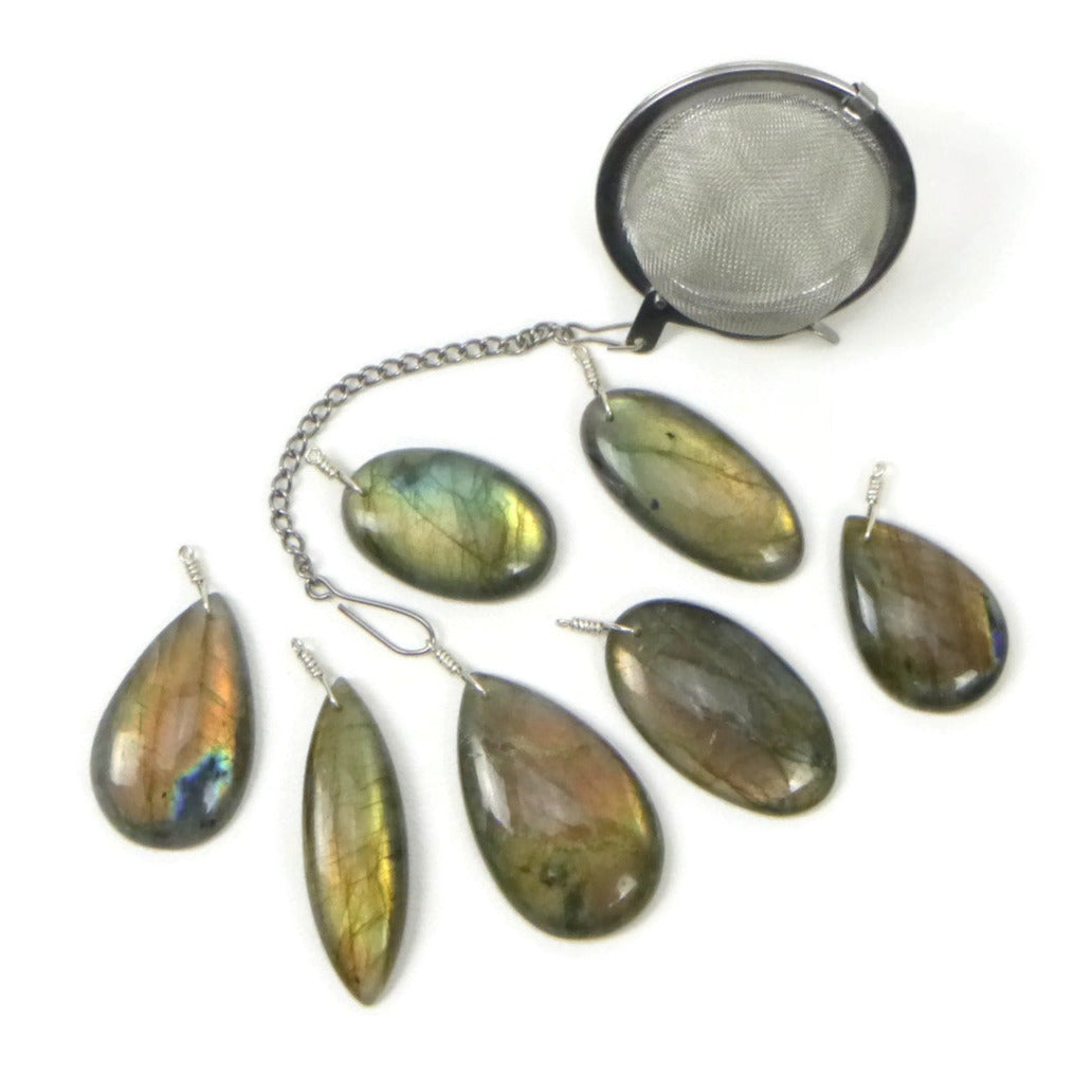 Tea Infuser with Labradorite Charm