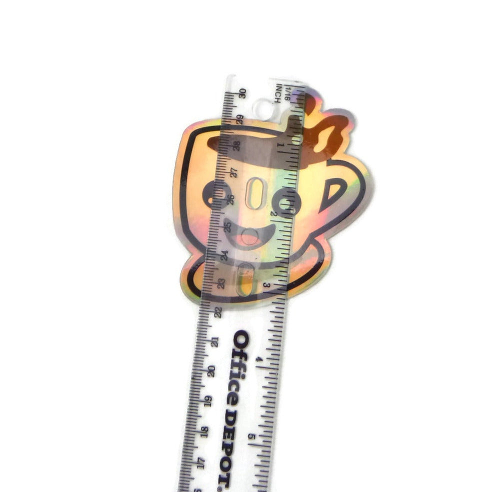 Happy Teacup Sticker - Holo
