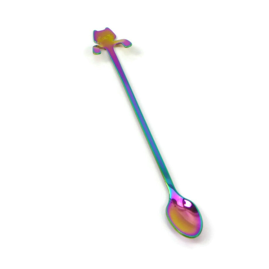 Long Rainbow Kitty Spoon
