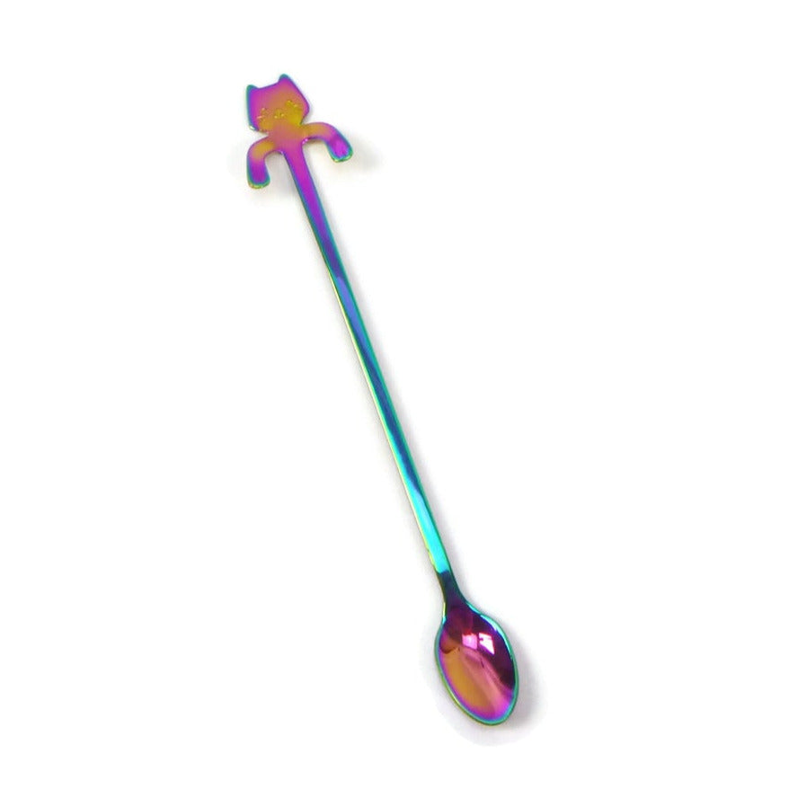 Long Rainbow Kitty Spoon