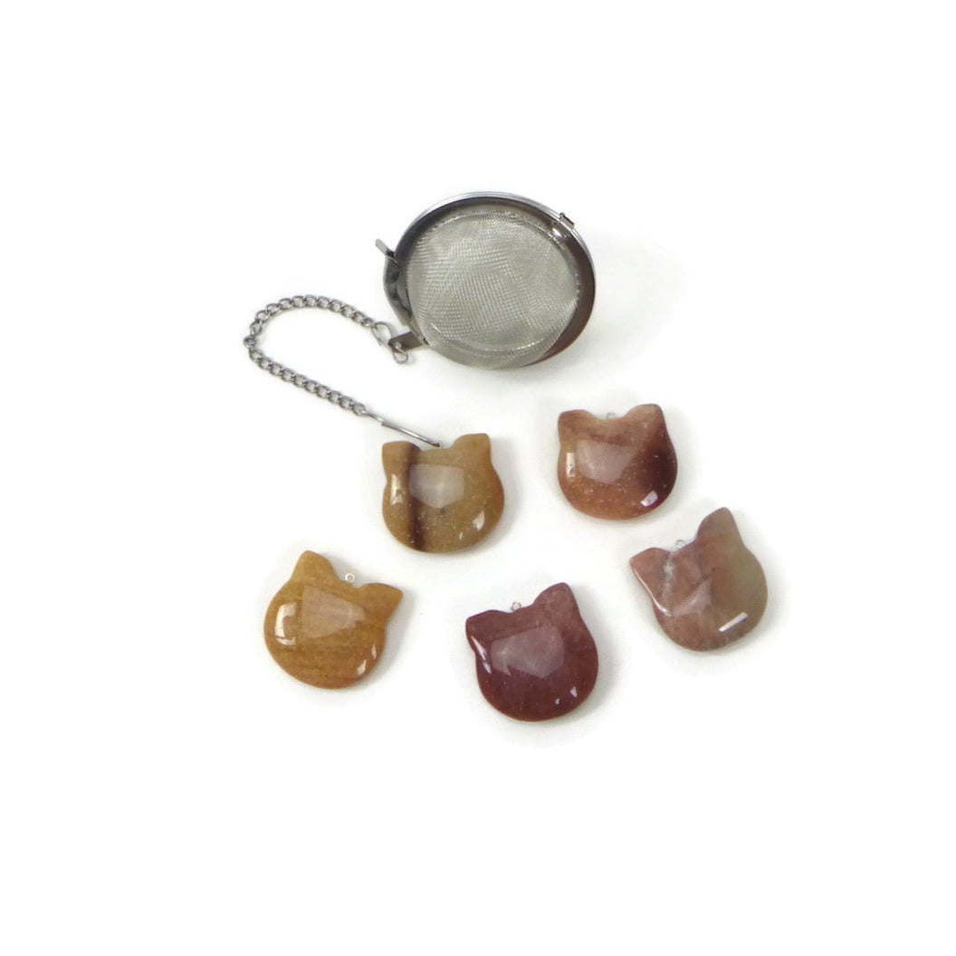 Tea Infuser with Cat's Head Charm