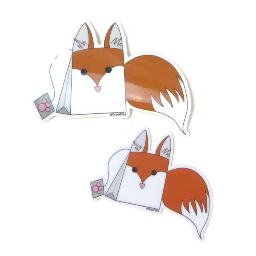 Fox Teabag Sticker (two sizes available)