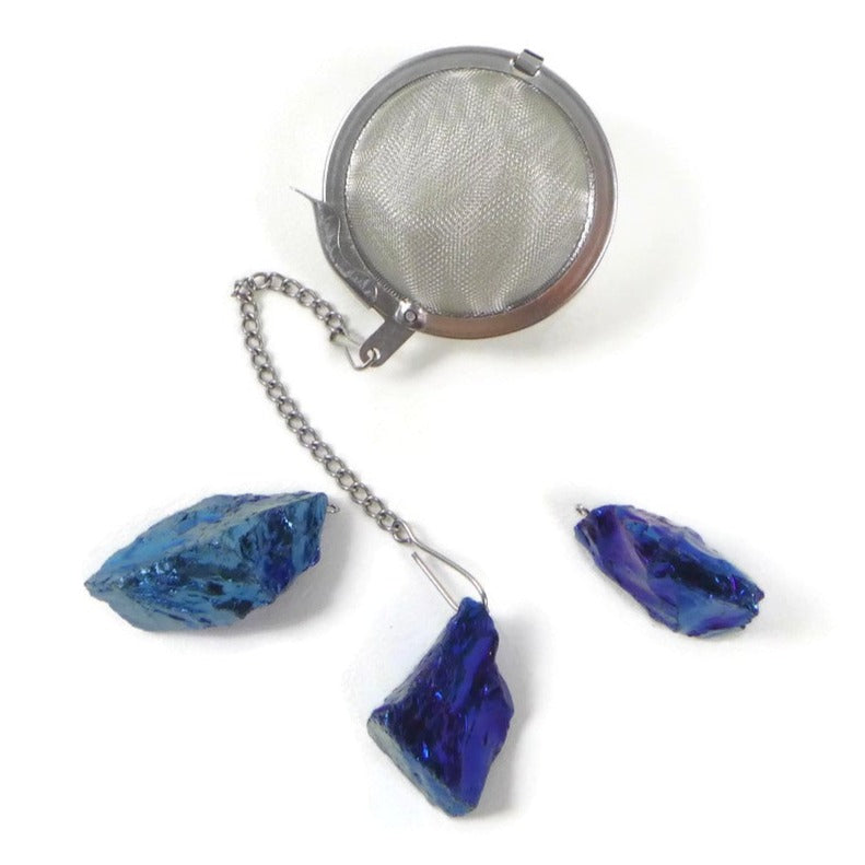 Tea Infuser with Rainbow Stone Charm - Choose Your Color