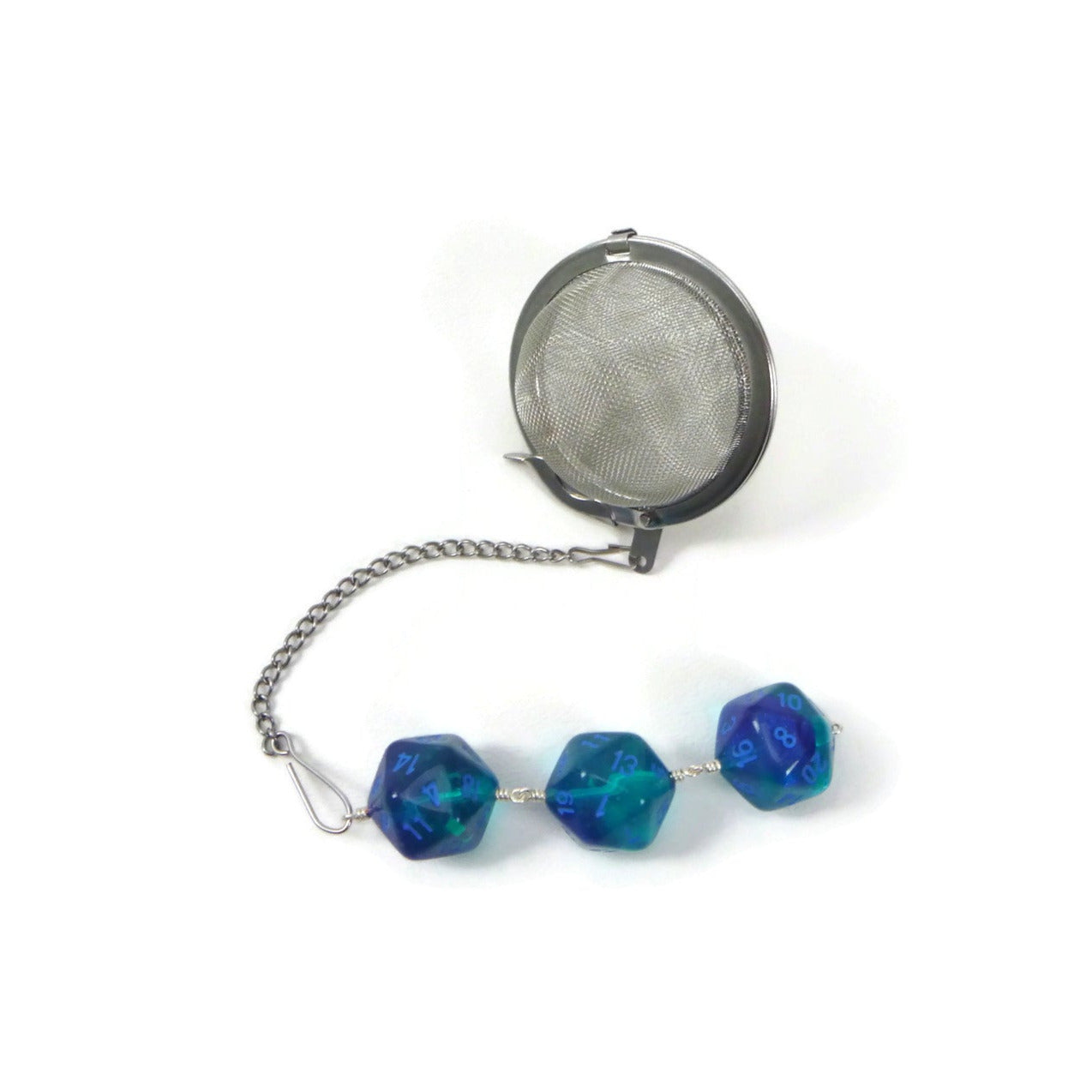 Tea Infuser with Gemini Blue Dice Trio
