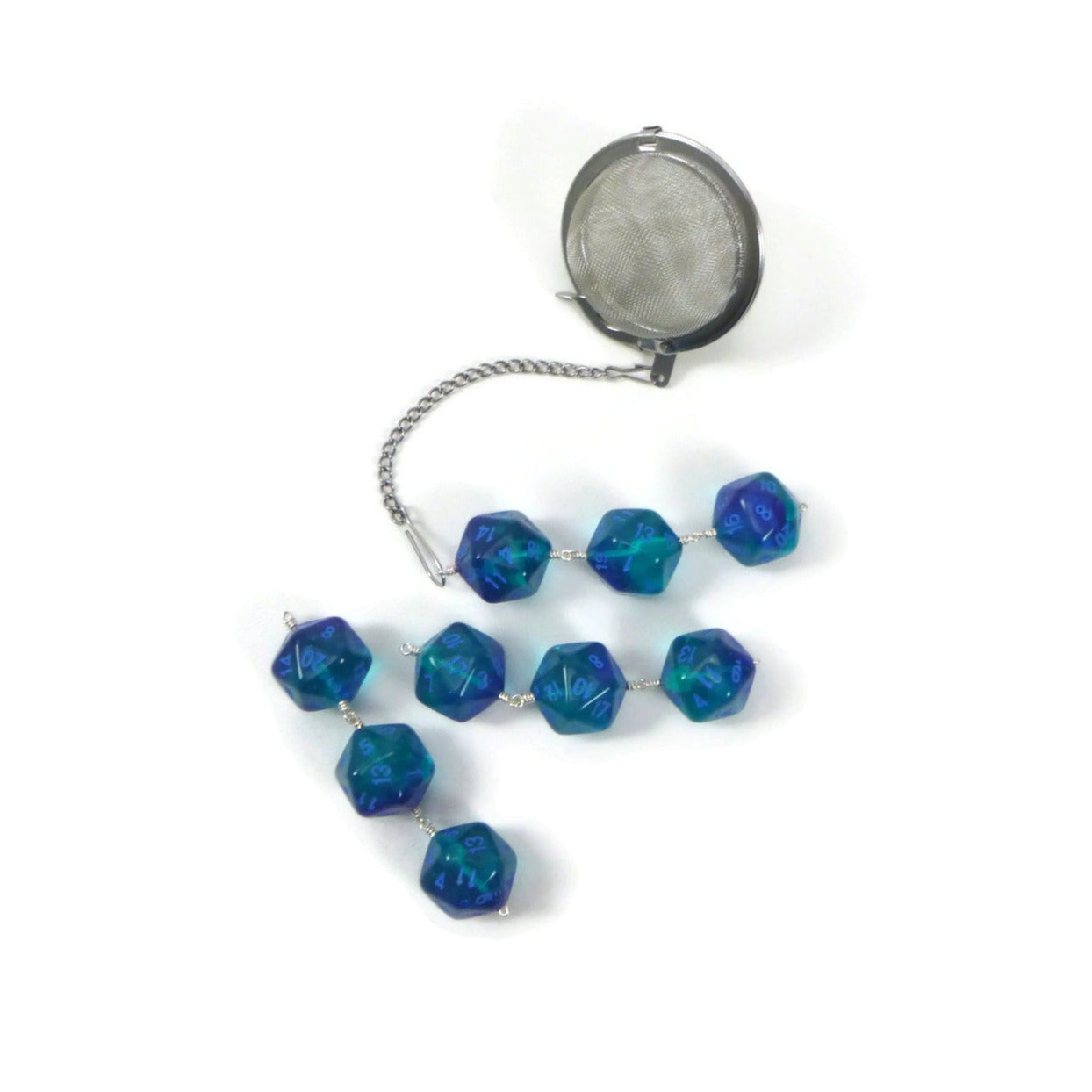 Tea Infuser with Gemini Blue Dice Trio