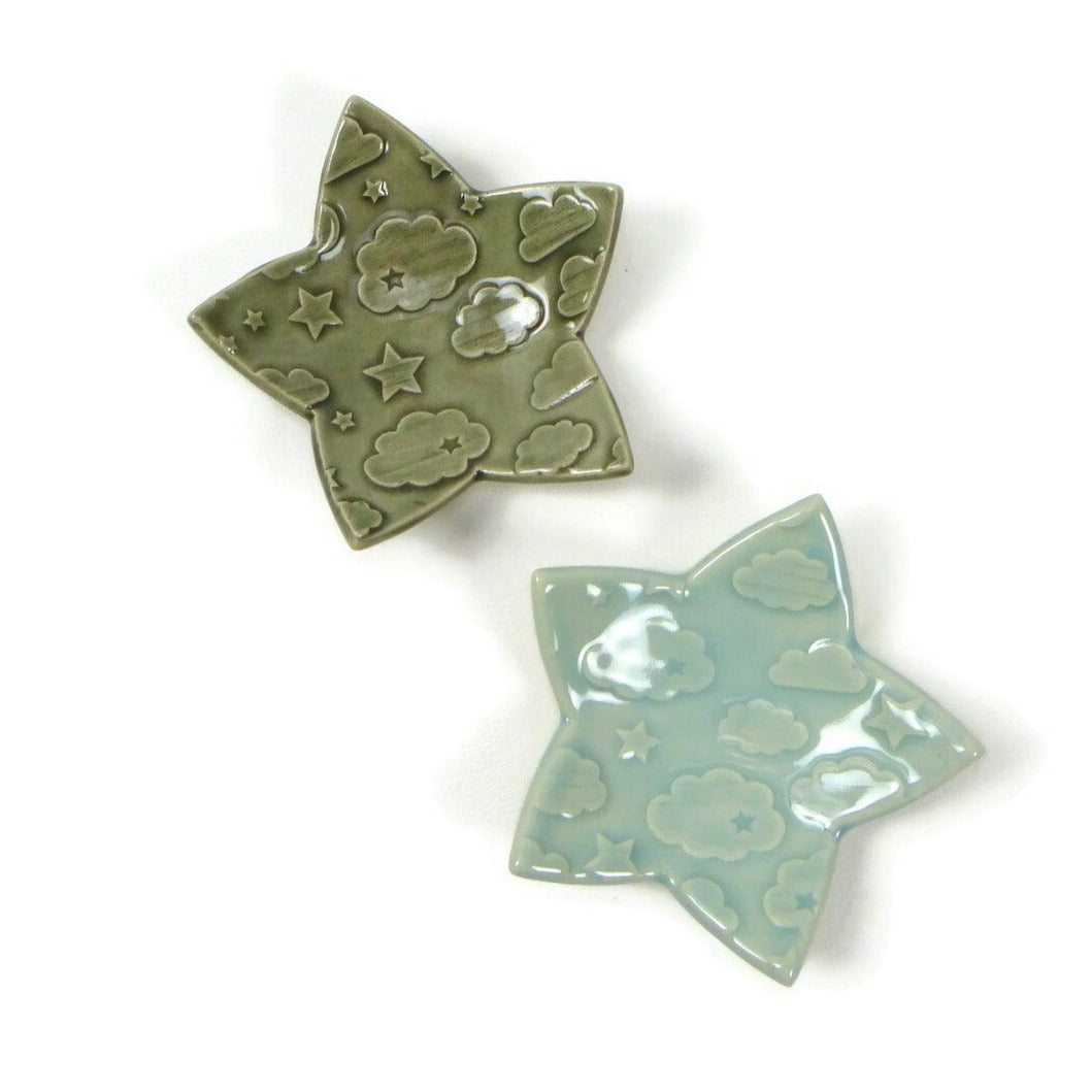 Star Shaped Trivet with Star and Cloud Pattern (Choose your Color!)