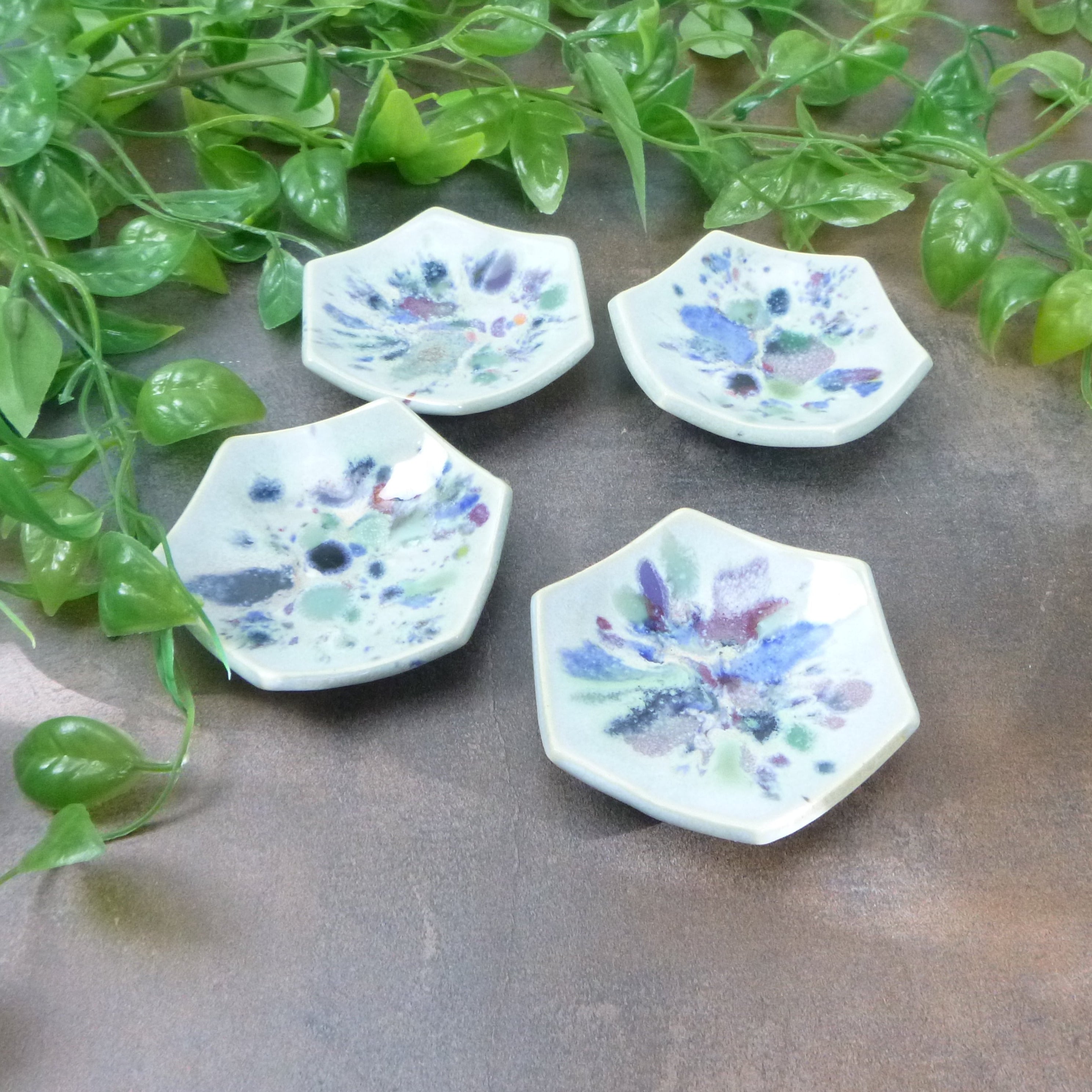 Blue Speckled Hexagon Trivet