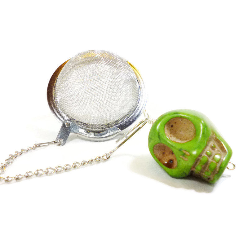 Tea Infuser with Skull Charm (Choose your color!)