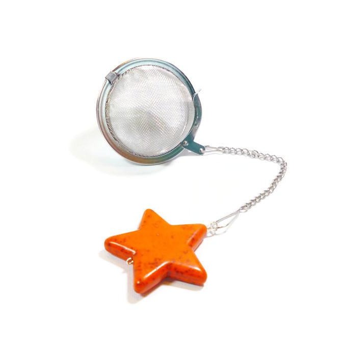 Tea Infuser with Orange Star Charm