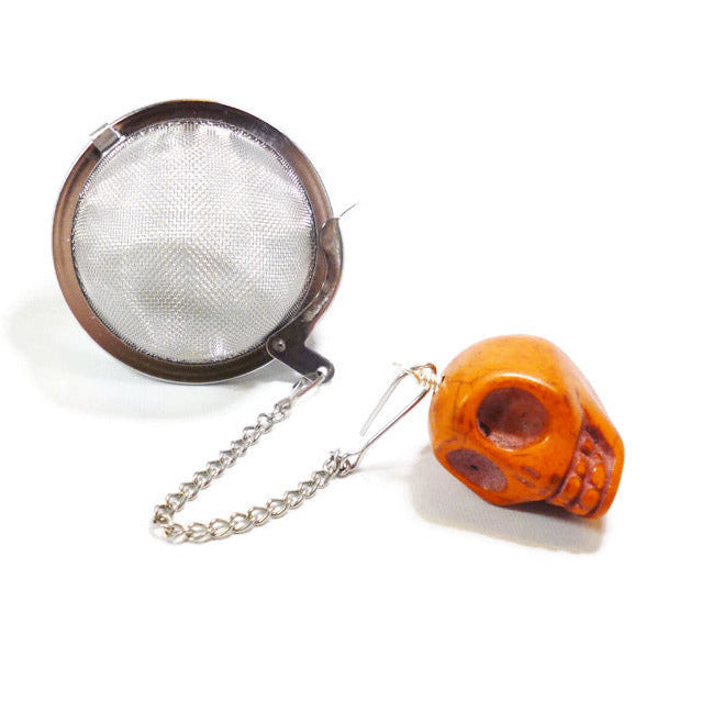Tea Infuser with Skull Charm (Choose your color!)