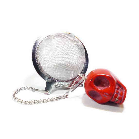Tea Infuser with Skull Charm (Choose your color!)
