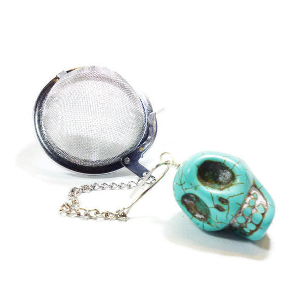 Tea Infuser with Skull Charm (Choose your color!)