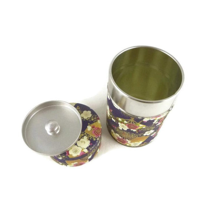 Purple Flowers Washi Paper Canister - 3.5oz