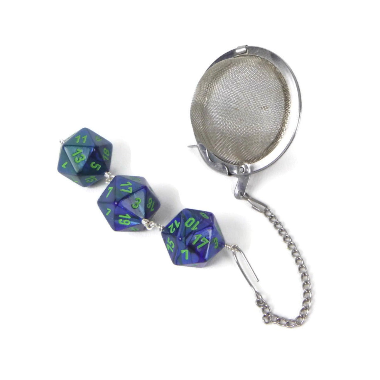 Tea Infuser with Pearl Royal Blue Dice Trio