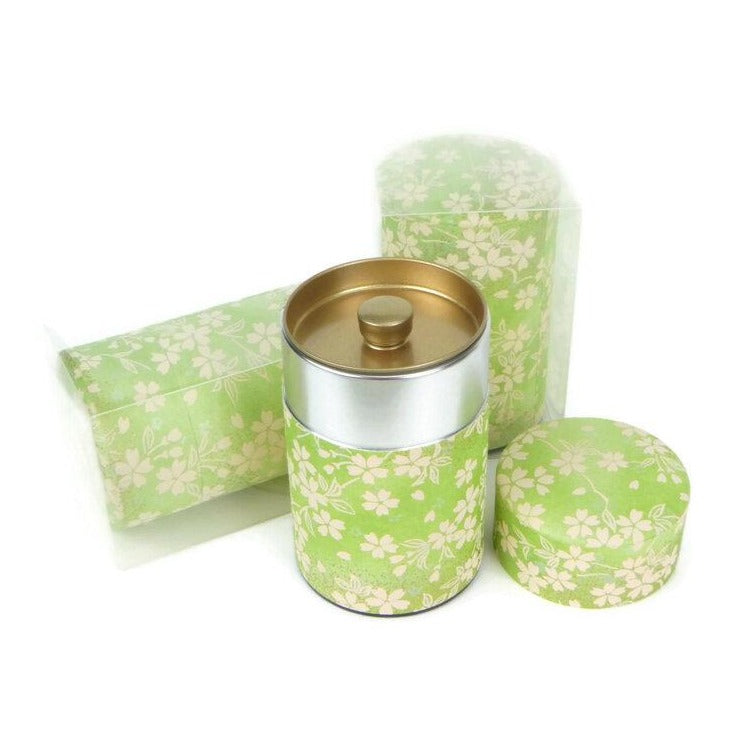 Light Green Floral Canister - 3.5oz