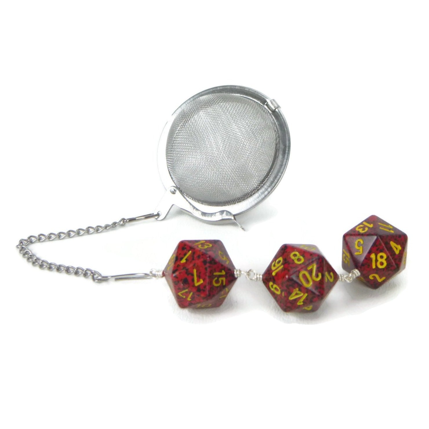 Tea Infuser with Red Speckled Dice Trio