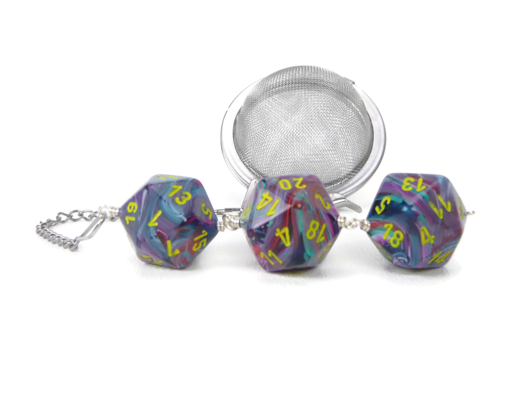 Tea Infuser with Tie-dye dice trio