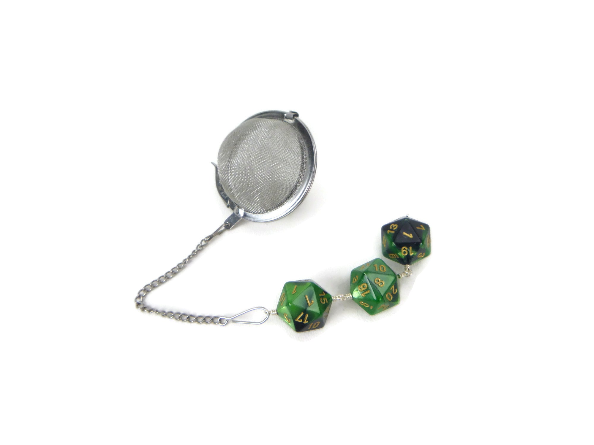 Tea Infuser with Green and Black Dice Trio