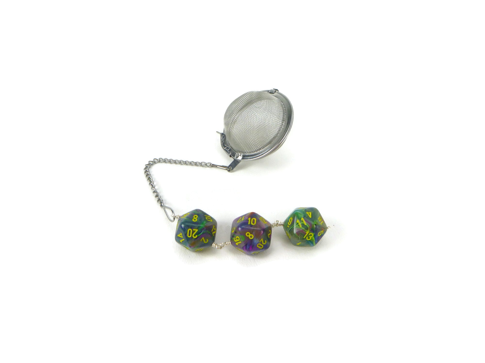 Tea Infuser with Earthy Tie-dye dice trio