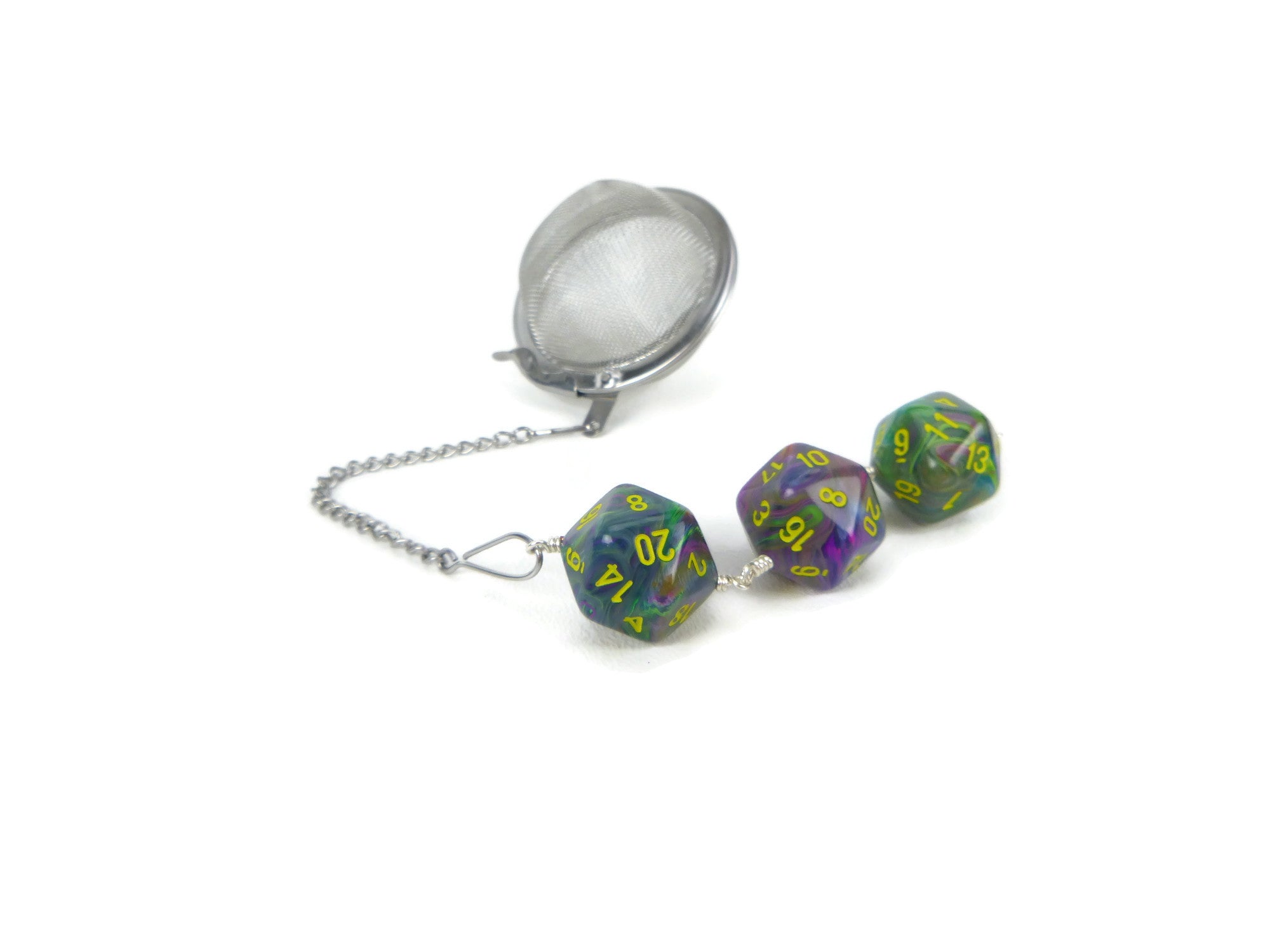 Tea Infuser with Earthy Tie-dye dice trio