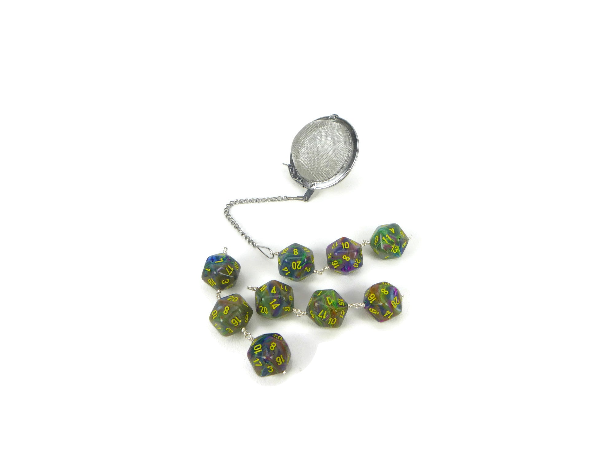 Tea Infuser with Earthy Tie-dye dice trio
