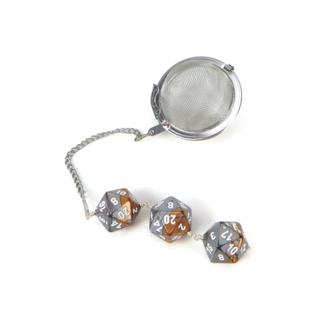 Tea Infuser with Copper and Silver Dice Trio