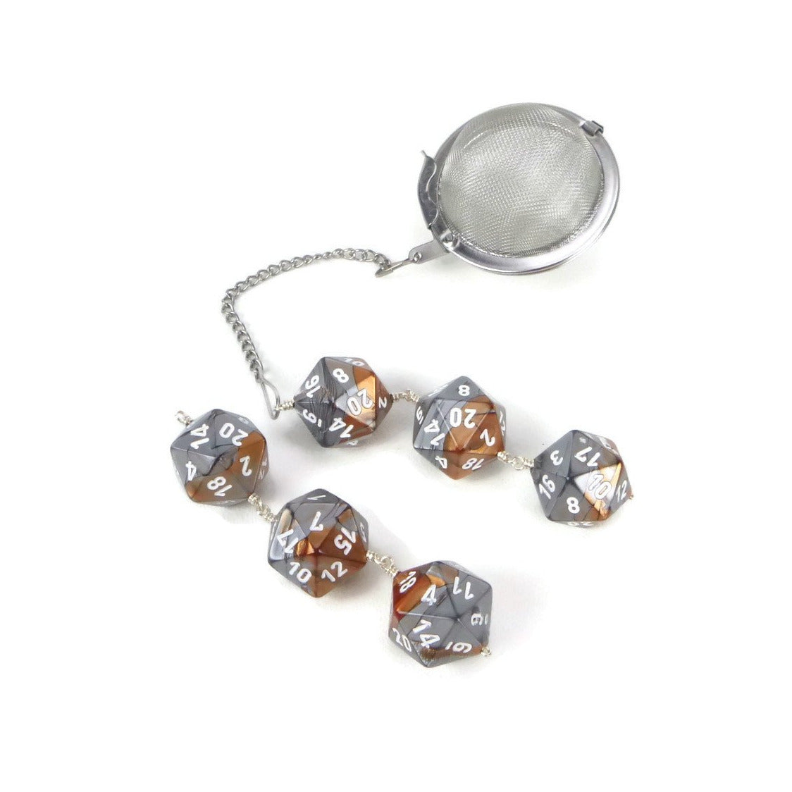 Tea Infuser with Copper and Silver Dice Trio