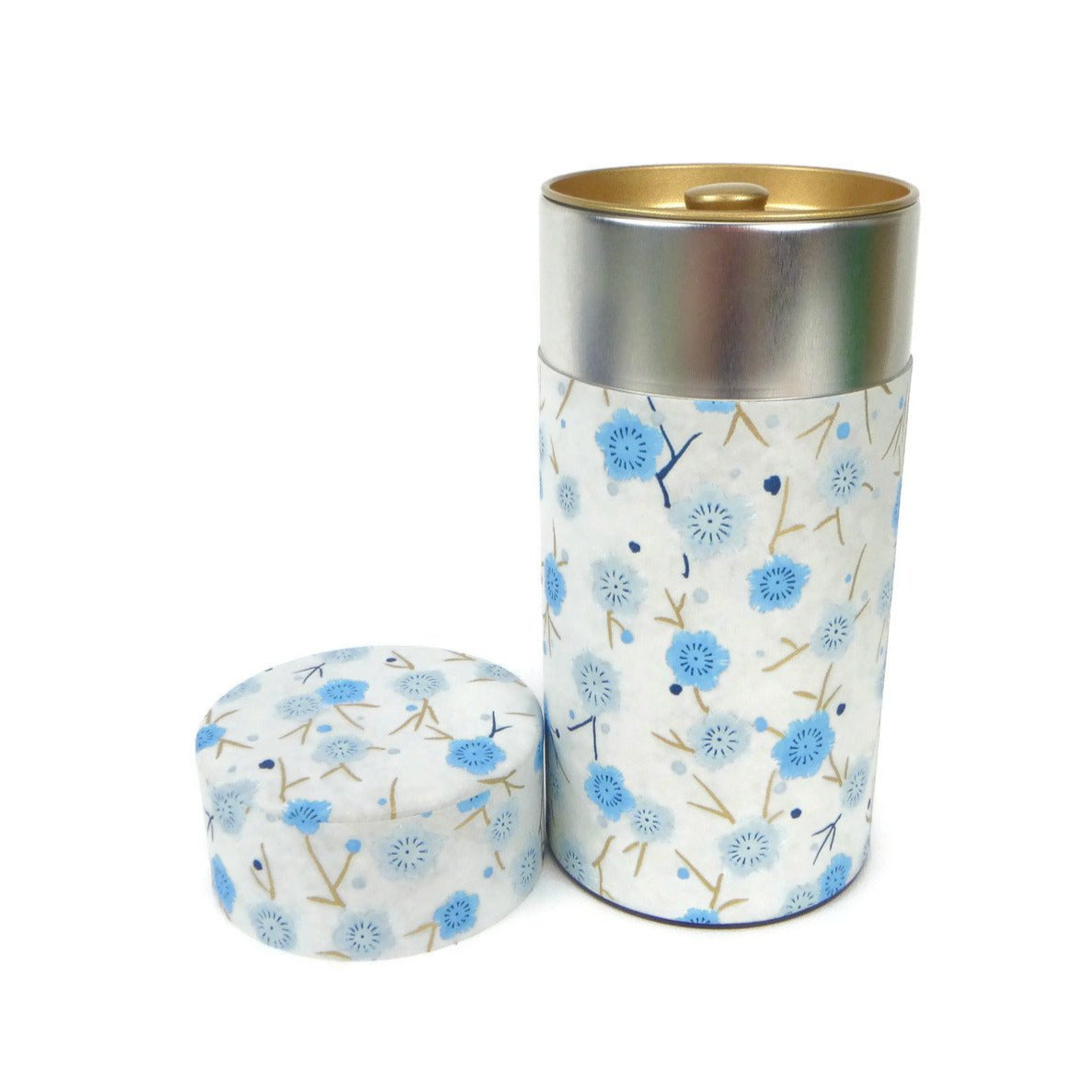 Blue Plum Blossom Washi Paper Canister - 7oz