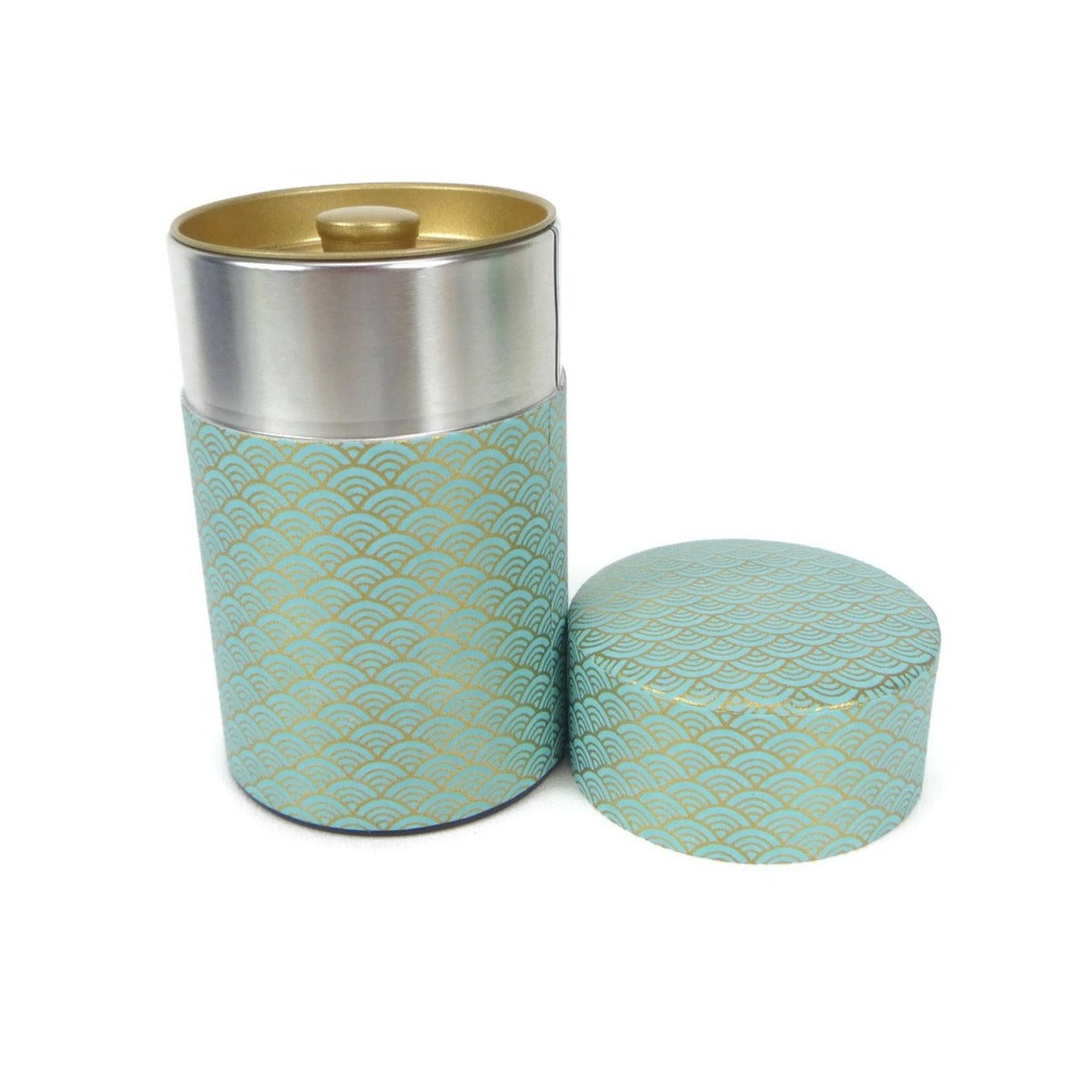 Teal Fish Scale Washi Paper Canister - 3.5oz