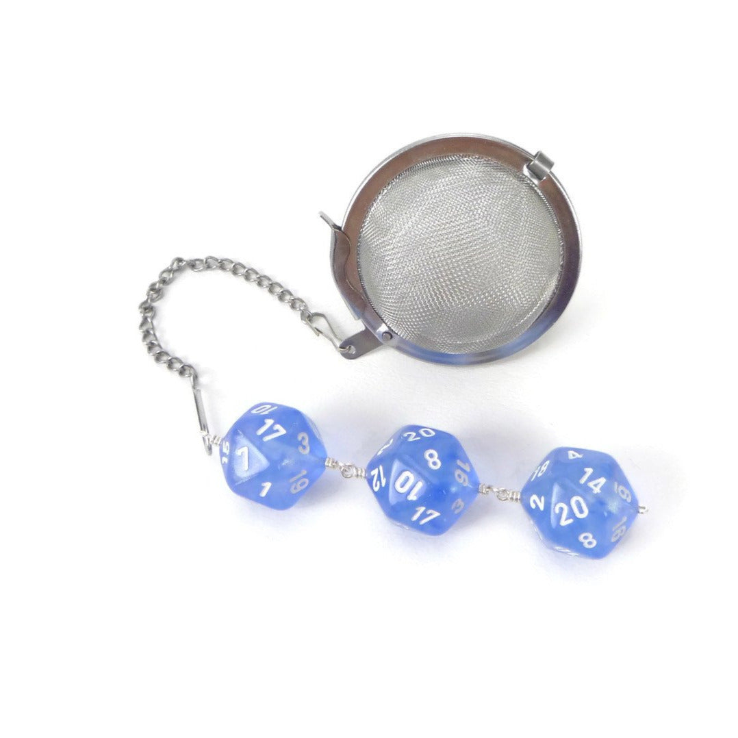 Tea Infuser with Sky Blue Borealis Dice Trio