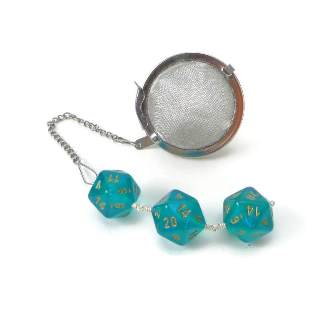 Tea Infuser with Teal Borealis Dice Trio