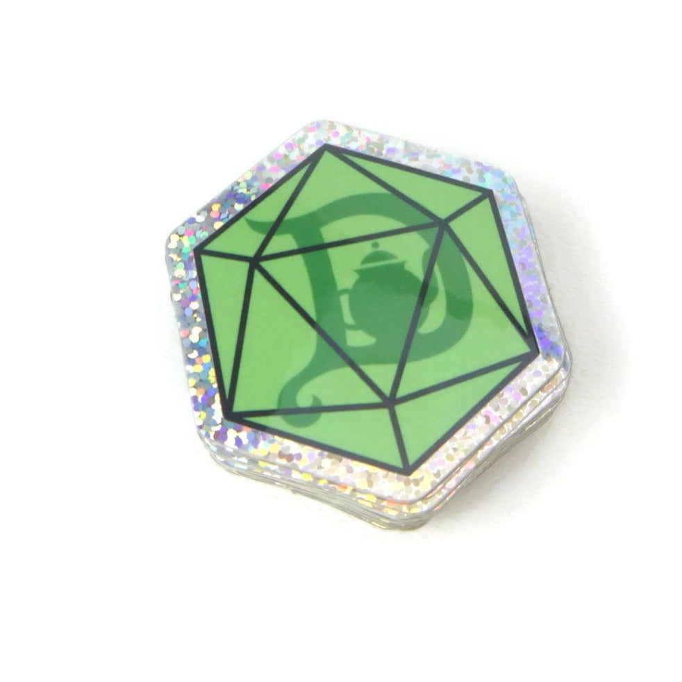 D20 Dryad Tea Logo Sticker - Glitter Holo