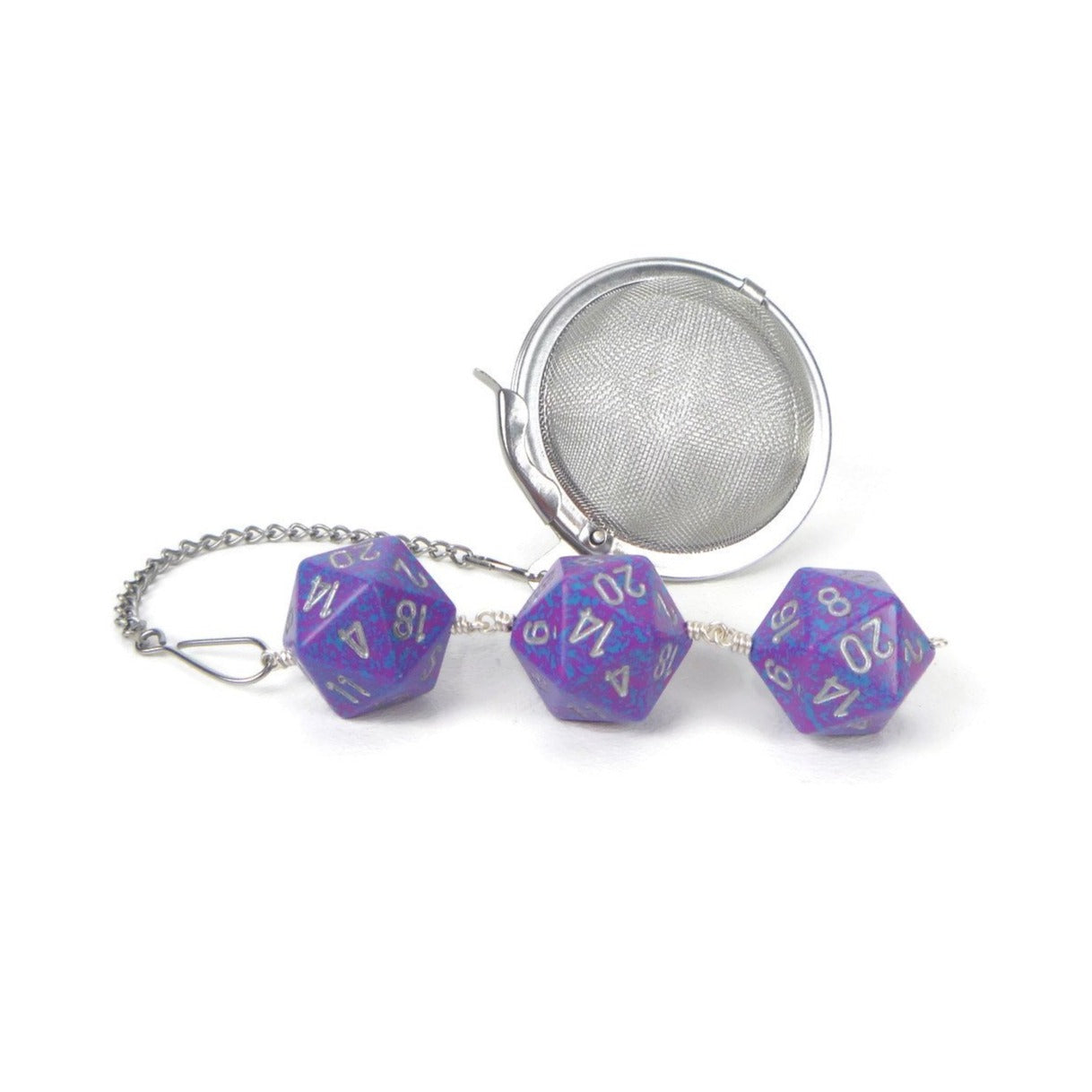 Tea Infuser with Purple Speckled Dice