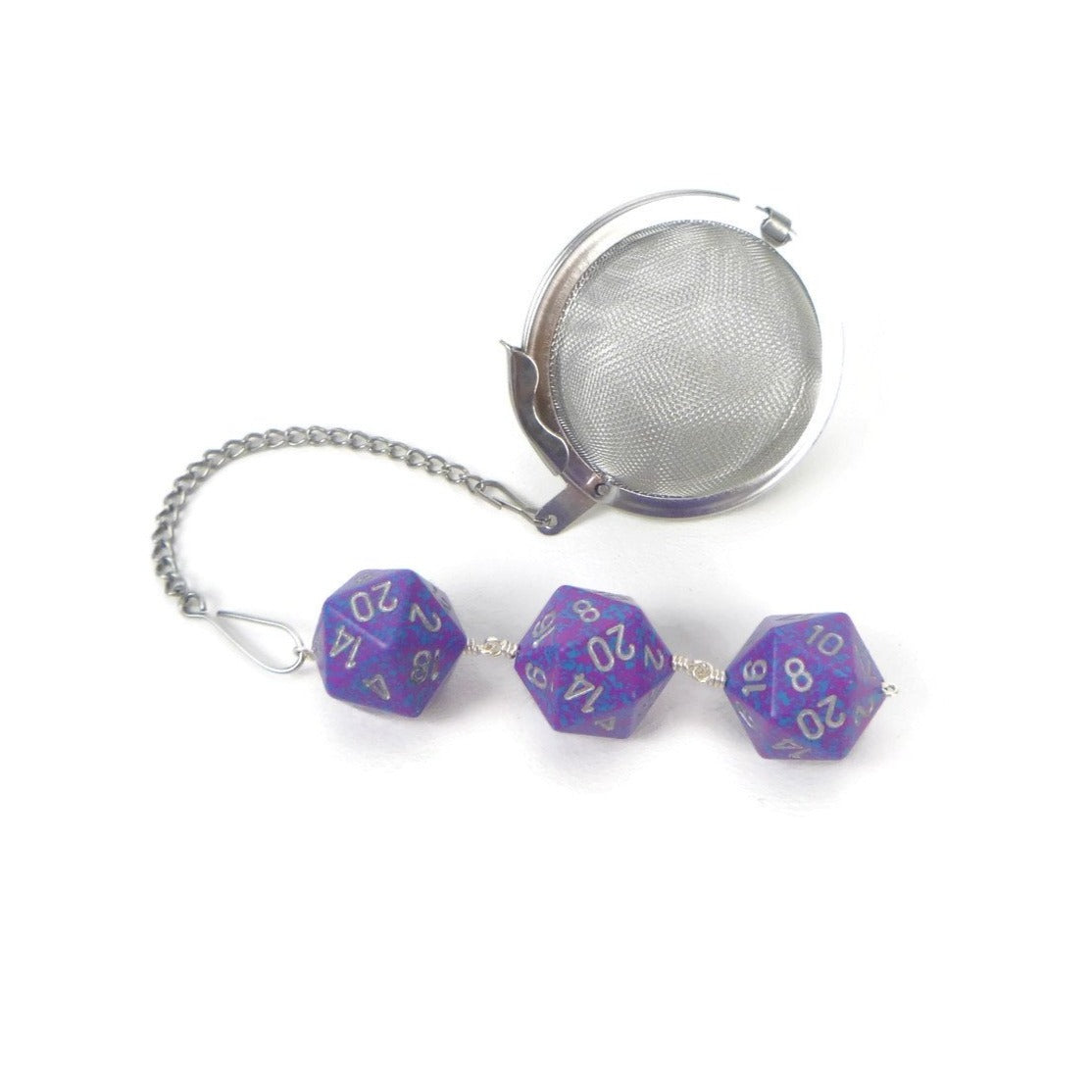 Tea Infuser with Purple Speckled Dice