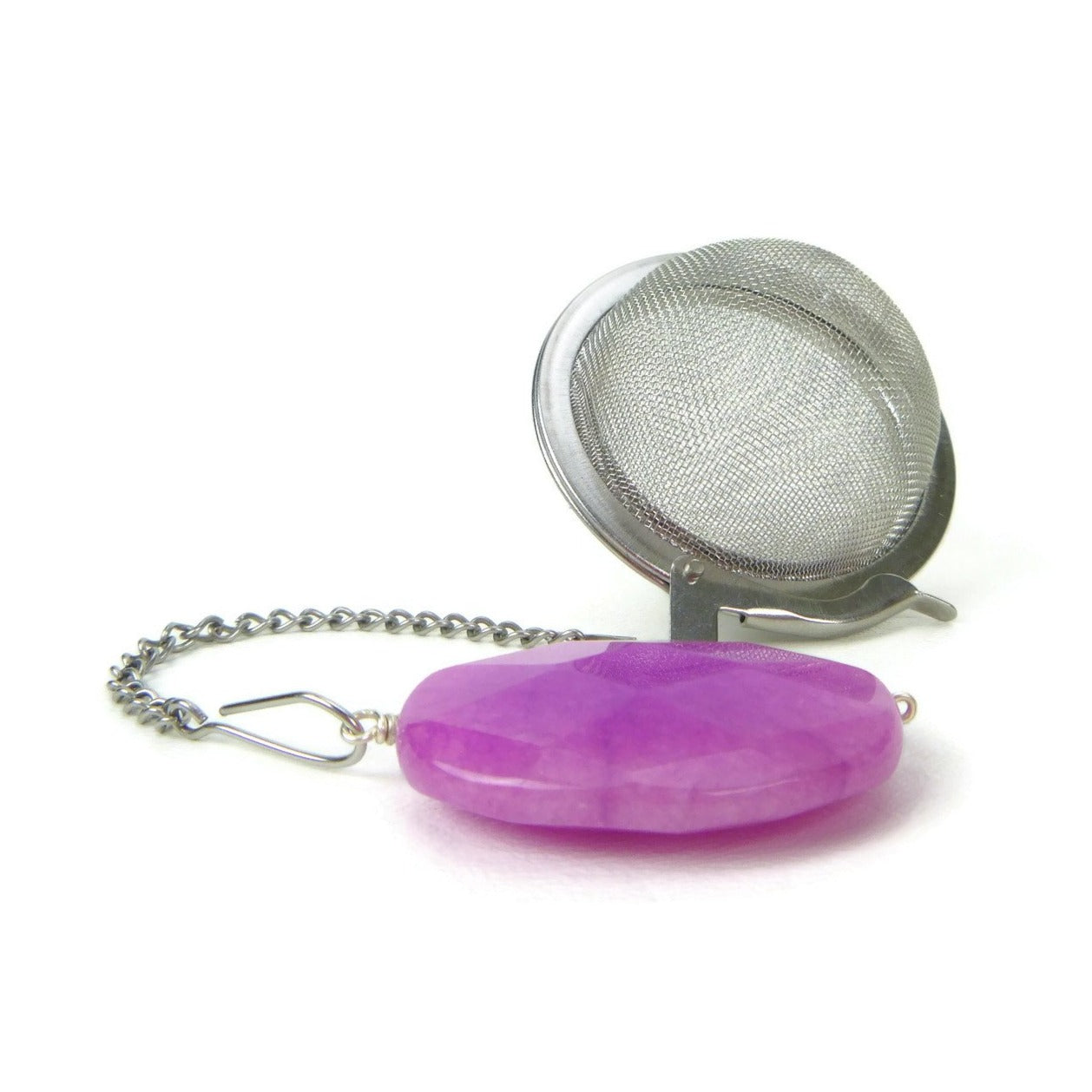 Tea Infuser with Violet Oval Charm