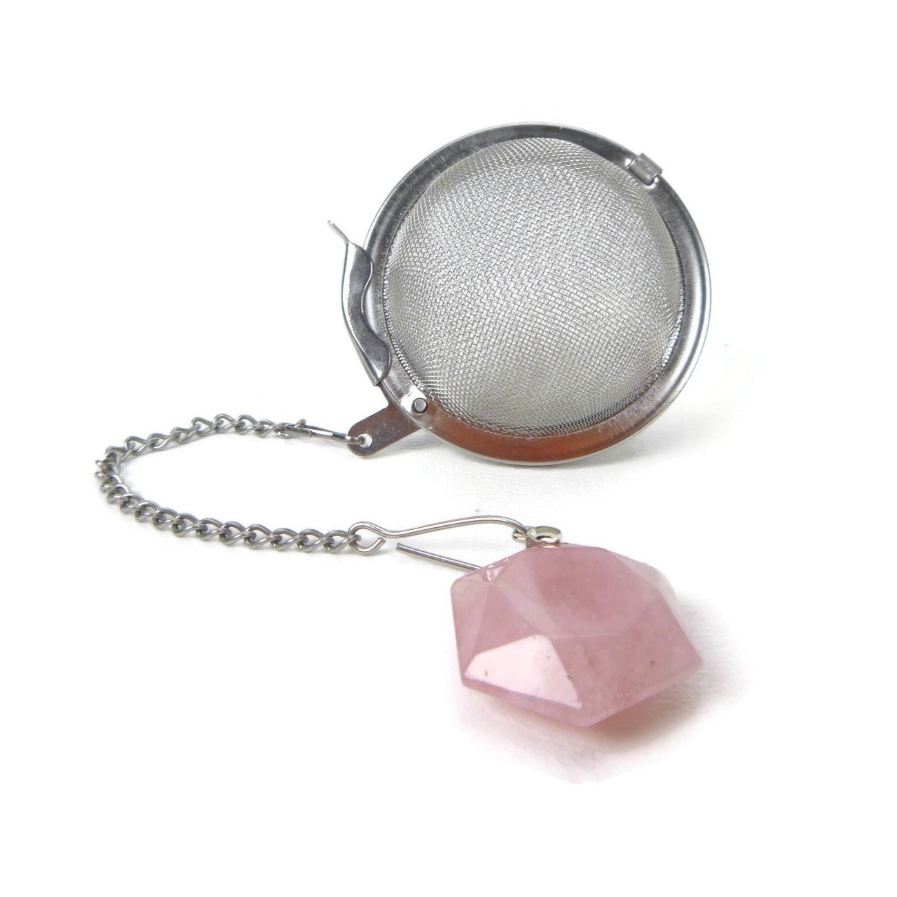 Tea Infuser with Rose Quartz Charm