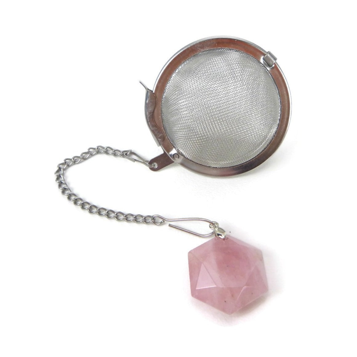 Tea Infuser with Rose Quartz Charm