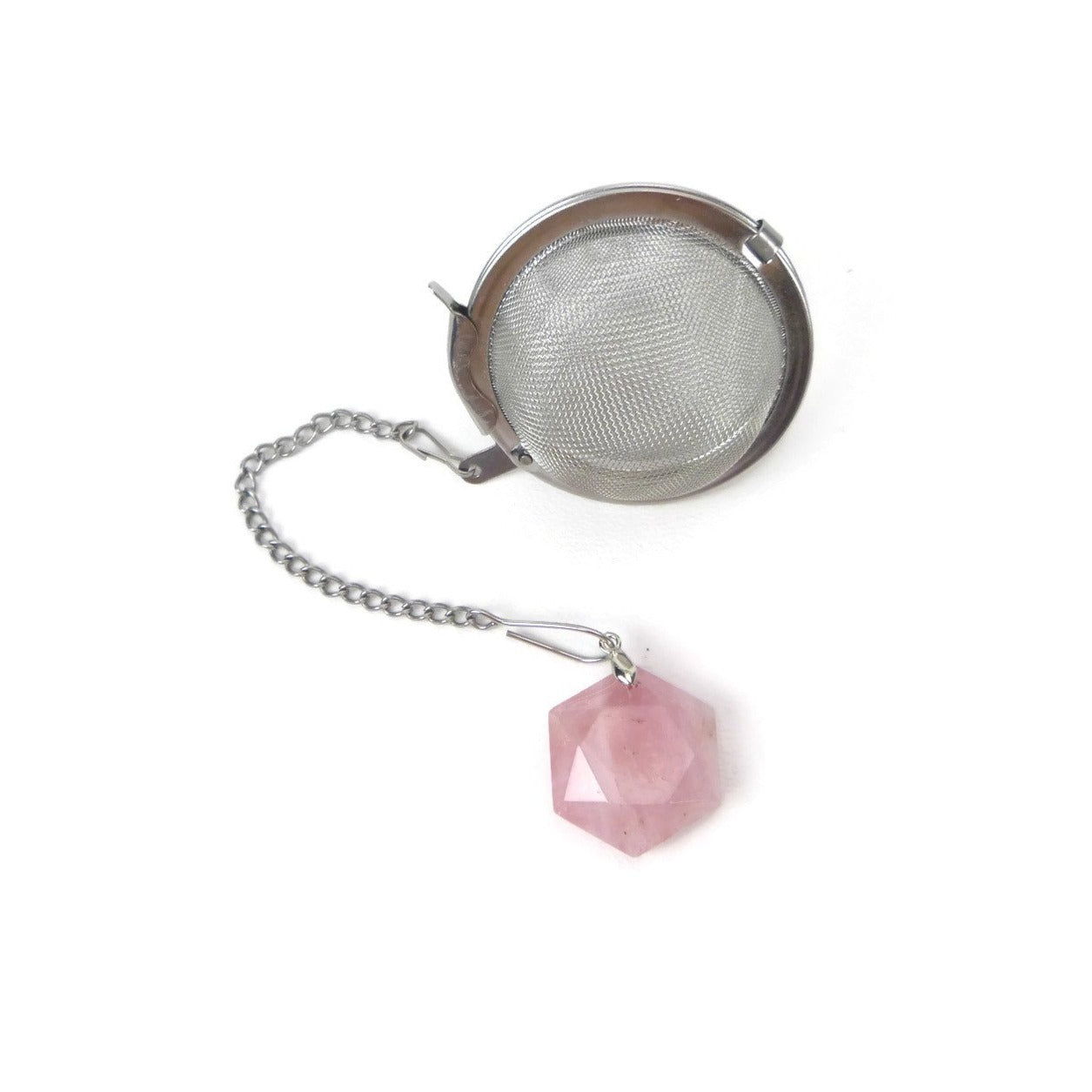 Tea Infuser with Rose Quartz Charm