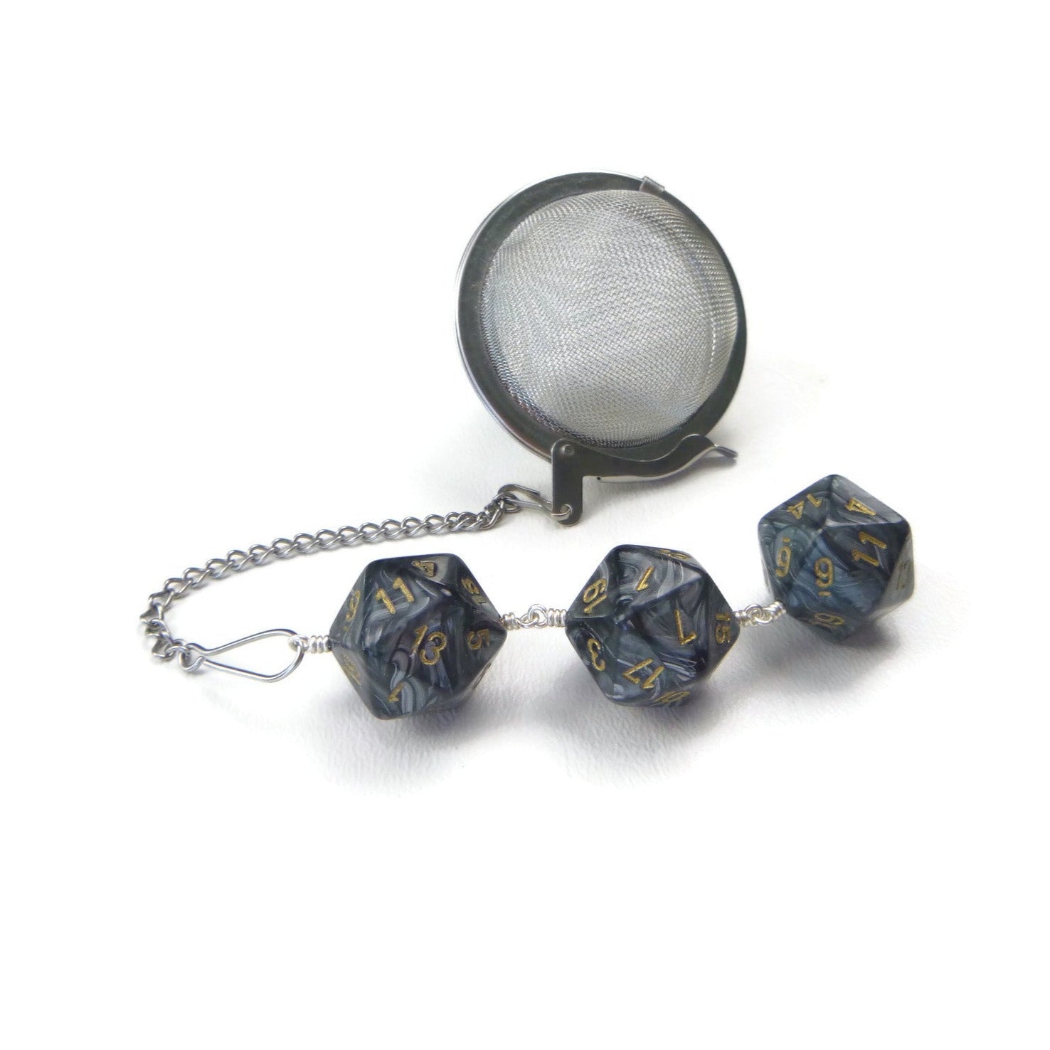 Tea Infuser with Pewter Swirled Dice