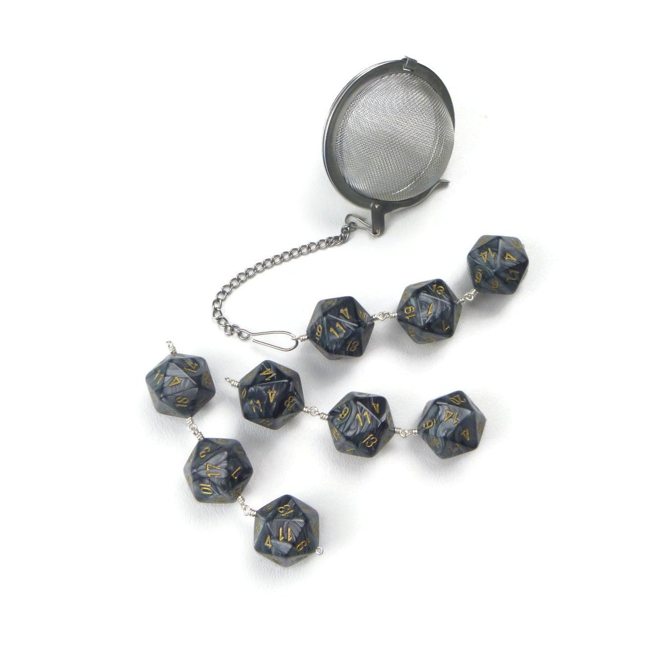 Tea Infuser with Pewter Swirled Dice