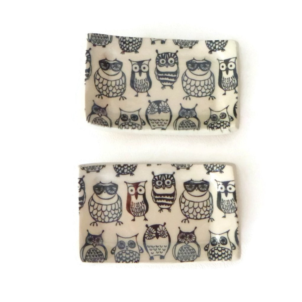 Owl Patterned Rectangular Trivet (Multiple Colors)