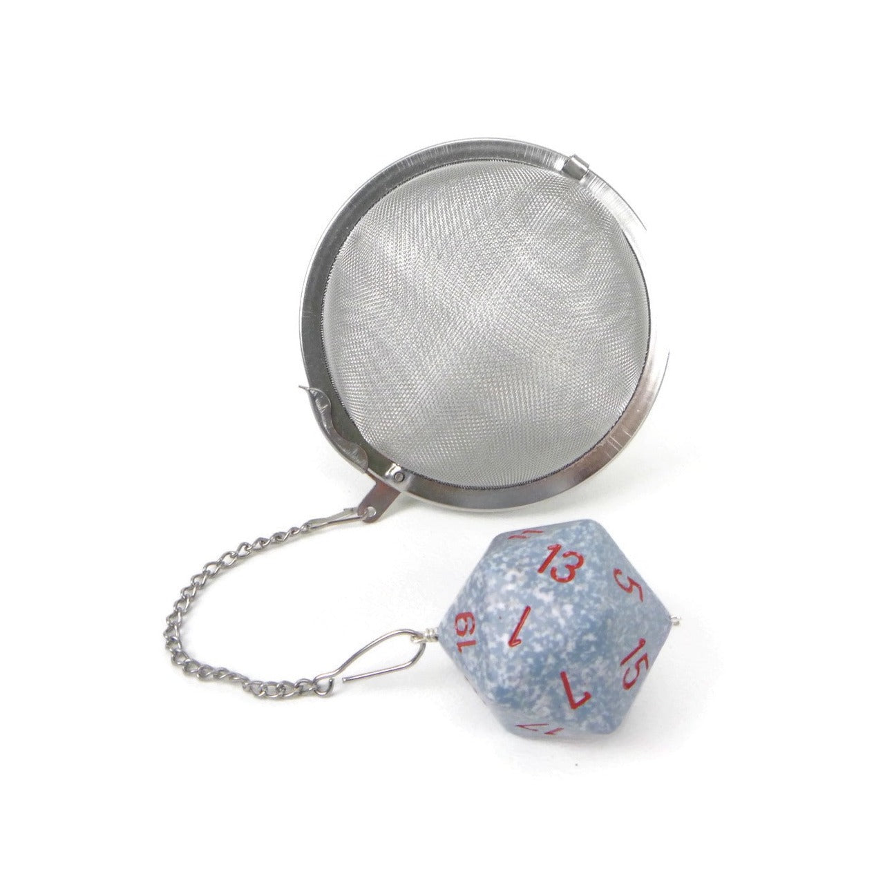 3 Inch Tea Infuser Ball with Large d20 - Air Blue
