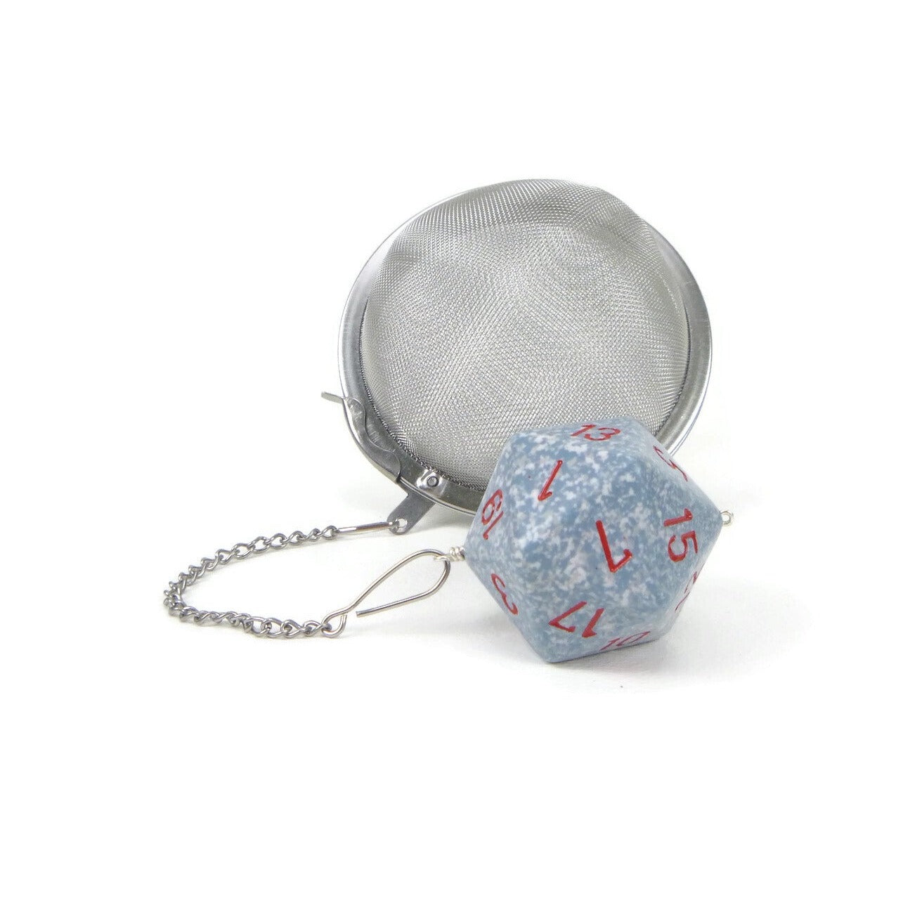 3 Inch Tea Infuser Ball with Large d20 - Air Blue