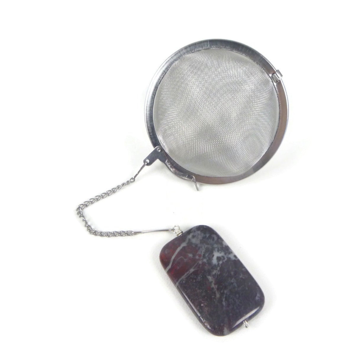 3 Inch Tea Infuser Ball with Fireworks Jasper Charm