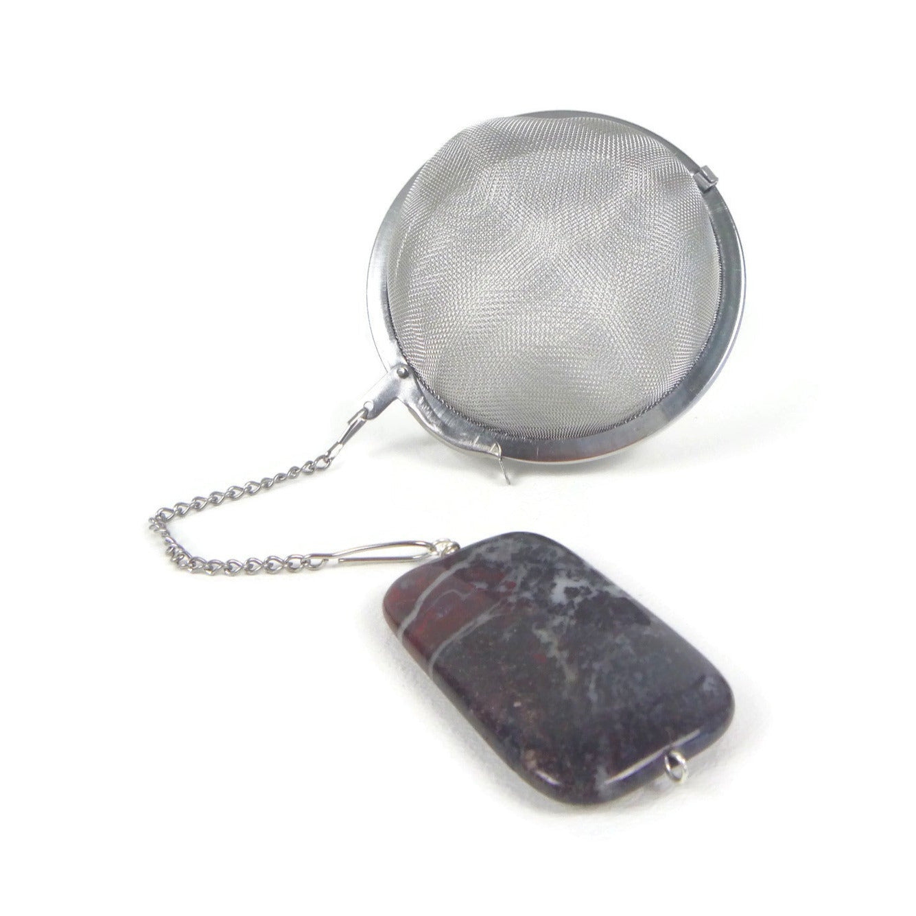 3 Inch Tea Infuser Ball with Fireworks Jasper Charm