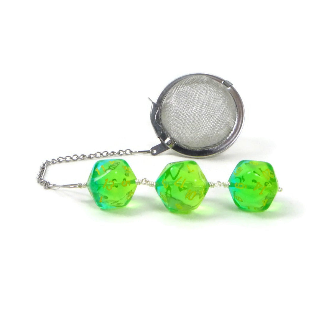 Gemini Translucent Green-Teal D20 dice infuser