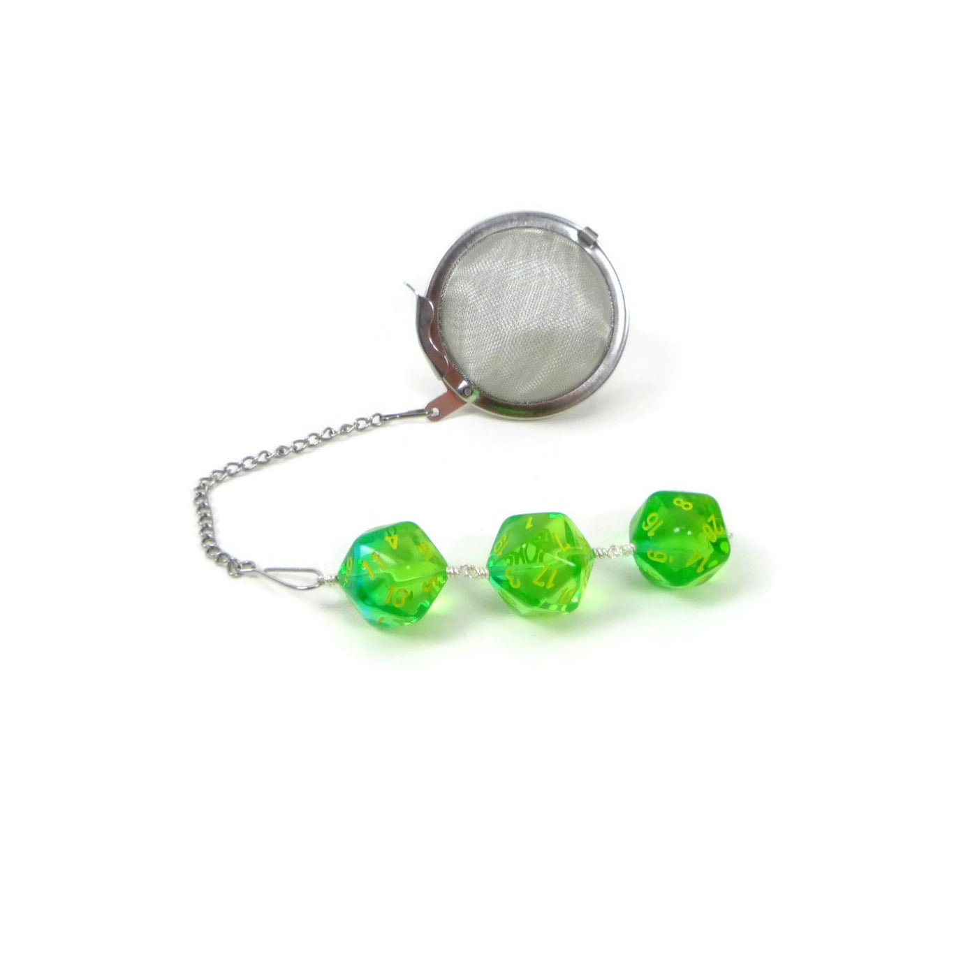 Gemini Translucent Green-Teal D20 dice infuser