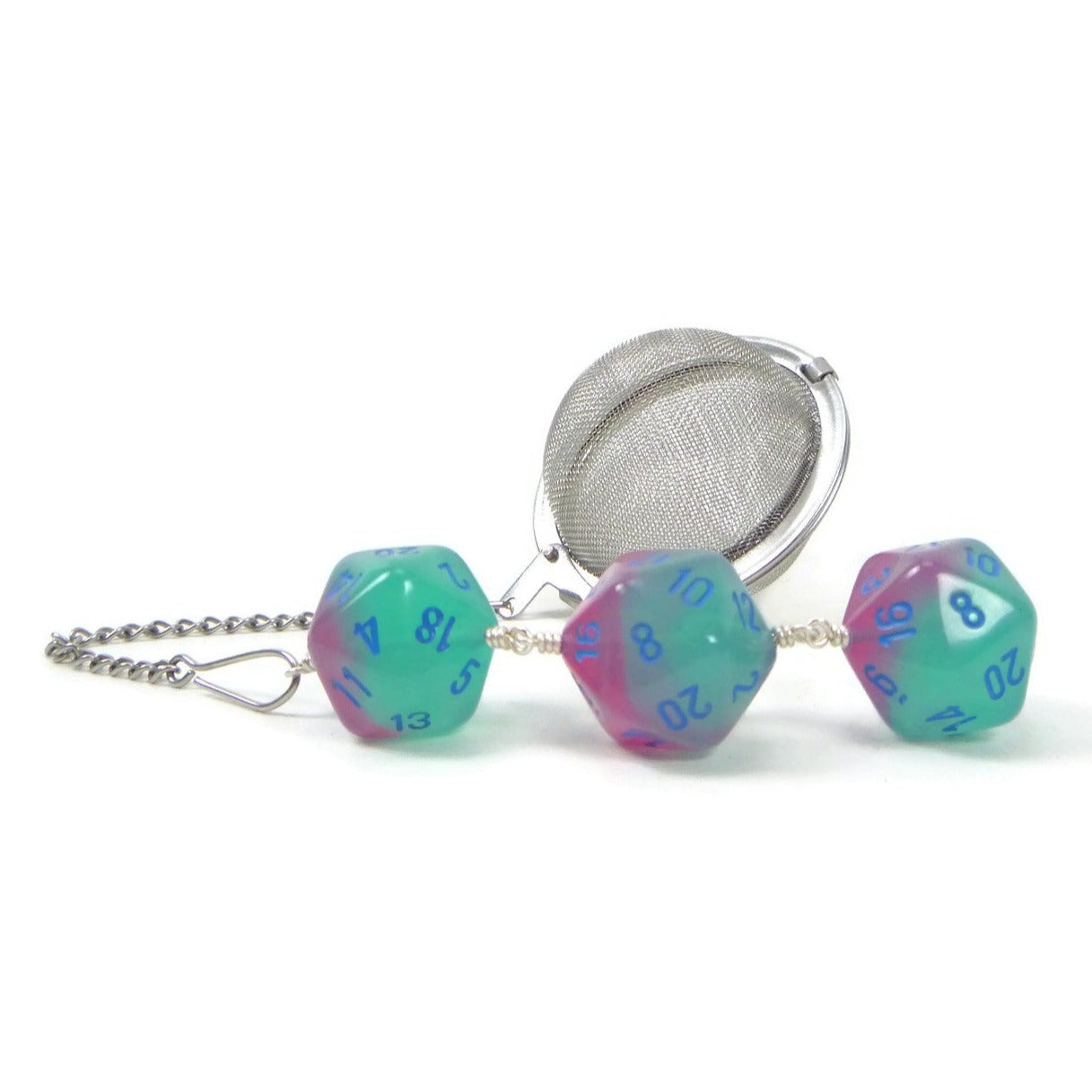 Gemini Gel Green-Pink D20 dice infuser